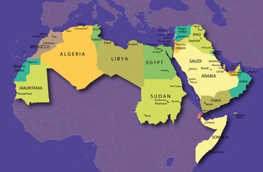 Länderkarte arabische Welt