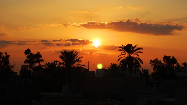 Sonnenuntergang in Bagdad, Irak
